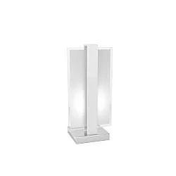 Abatjour Industrial-Minimal Cross Metallo Bianco Vetro 1 Luce E27