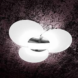 Applique Contemporanea Clover Metallo Cromo Vetro Bianco 6 Luci E27 100Cm Applique Contemporanea Clover Metallo Cromo Vetro Bianco 6 Luci E27 100Cm