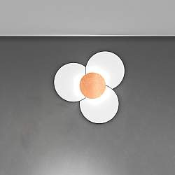 Applique Contemporanea Clover Metallo Foglia Rame Vetro Bianco 6 Luci E27 100Cm Applique Contemporanea Clover Metallo Foglia Rame Vetro Bianco 6 Luci E27 100Cm