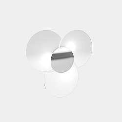 Applique Contemporanea Clover Metallo Cromo Vetro Bianco 3 Luci E27 Applique Contemporanea Clover Metallo Cromo Vetro Bianco 3 Luci E27