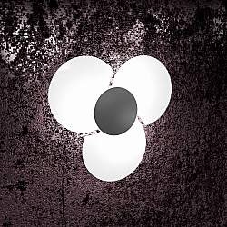 Applique Contemporanea Clover Metallo Antracite Vetro Bianco 3 Luci E27 Applique Contemporanea Clover Metallo Antracite Vetro Bianco 3 Luci E27