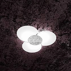 Applique Contemporanea Clover Metallo Foglia Argento 6 Luci E27 70Cm Applique Contemporanea Clover Metallo Foglia Argento 6 Luci E27 70Cm