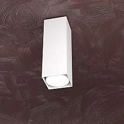 Plafoniera Moderna Cubica Area Metallo Bianco 1 Luce Gx53 25Cm