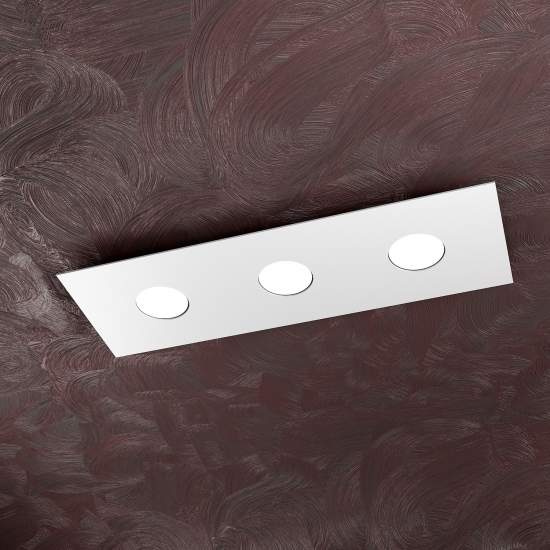 Plafoniera Moderna Rettangolare Area Metallo Bianco 3 Luci Gx53 1127_PL3R-BI