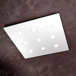 Plafoniera Moderna Area Metallo Bianco Metallo 9 Luci Gx53
