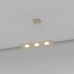 Lampadario Moderno Rettangolare Area Metallo Sabbia 3 Luci Gx53