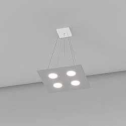 Lampadario Moderno Area Metallo Grigio 4 Luci Gx53