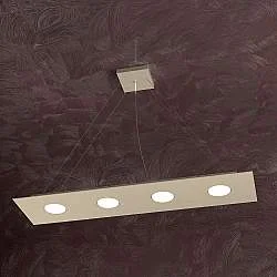 Lampadario Moderno Rettangolare Area Metallo Sabbia 4 Luci Gx53
