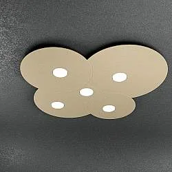 Plafoniera Moderna Cloud Metallo Sabbia 5 Luci Gx53