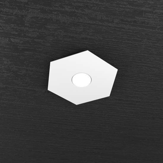 Plafoniera Industrial-Minimal Hexagon Metallo Bianco 1 Luce Led 12W 1142_1L-BI