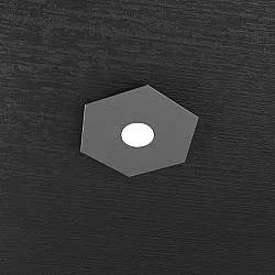 Plafoniera Industrial-Minimal Hexagon Metallo Antracite 1 Luce Led 12W