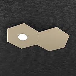 Plafoniera Industrial-Minimal 2 Moduli Hexagon Metallo Sabbia 1 Luce Led 12W