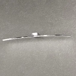 Applique Moderna Curved Metallo Cromo Diffusore Bianco Led 11,2W Calda 70Cm