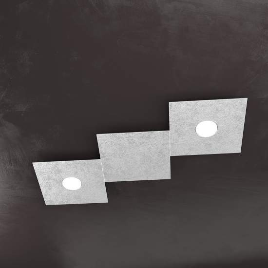 Applique Moderna 3 Moduli Eccentric Metallo Foglia Argento 2 Luci Gx53 1156_2L1D-FA