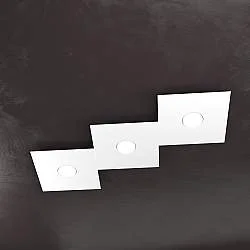 Applique Moderna Eccentric Metallo Bianco 3 Luci Gx53