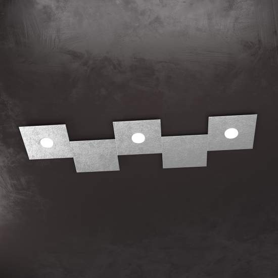 Applique Moderna 5 Moduli Eccentric Metallo Foglia Argento 3 Luci Gx53 1156_3L2D-FA