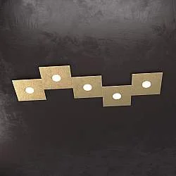 Applique Moderna Eccentric Metallo Foglia Oro 5 Luci Gx53