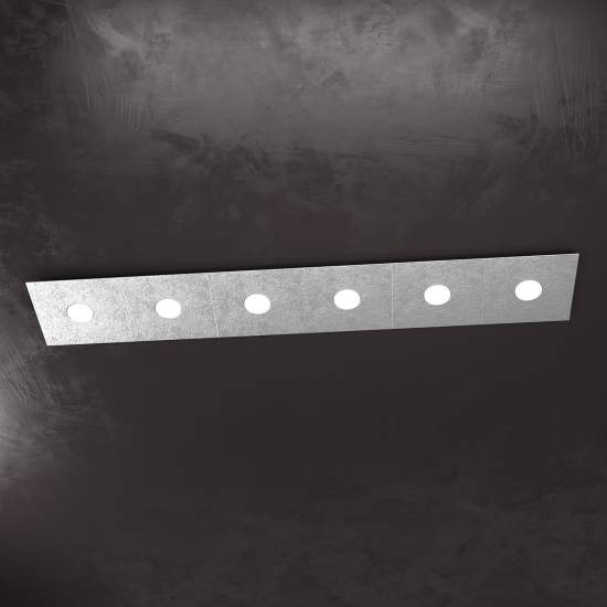 Applique Moderna Eccentric Metallo Foglia Argento 6 Luci Gx53 1156_6L-FA