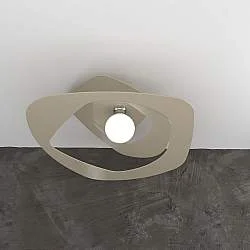Plafoniera Moderna Warped Metallo Sabbia 1 Luce E27 D.65Cm