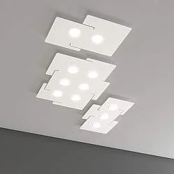Plafoniera Moderna Echo Metallo Bianco 2 Luci Gx53