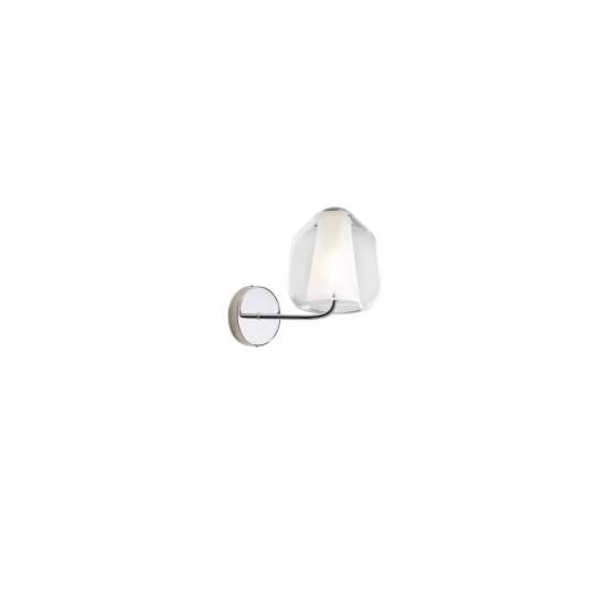 Applique Contemporanea Double Skin Beta Metallo Cromo Vetro Trasp. 1 Luce E27 1176CR_A-BETA-TR