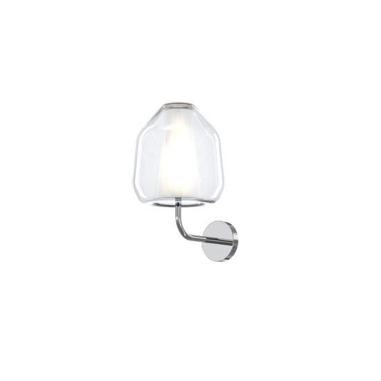 Applique Contemporanea Double Skin Beta Metallo Cromo Vetro Trasp. 1 Luce E27 1176CR_A-BETA-TR
