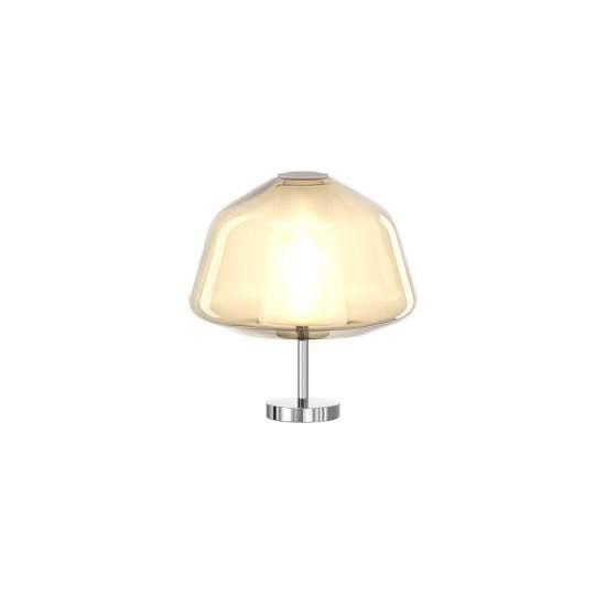 Lampada Contemporanea Double Skin Alpha Metallo Cromo Vetro Ambra 1 Luce E27 1176CR_P-ALPHA-AM