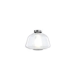 Plafoniera Contemporanea Double Skin Alpha Metallo Cromo Vetro Trasp. 1 Luce E27