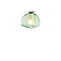 Plafoniera Contemporanea Double Skin Alpha Metallo Verde Vetro Cromo 1 Luce E27 1176CR_PL1-ALPHA-VE
