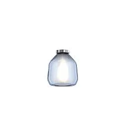 Plafoniera Contemporanea Double Skin Beta Metallo Cromo Vetro Blu 1 Luce E27