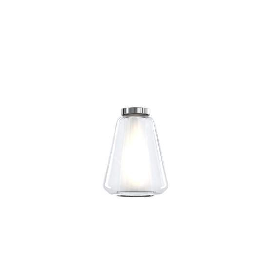 Plafoniera Contemporanea Double Skin Gamma Metallo Cromo Vetro Trasp. 1 Luce E27 1176CR_PL1-GAMMA-TR