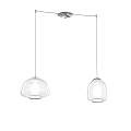 Sospensione Contemporanea Double Skin Metallo Cromo Vetro A-B Trasp 2 Luci E27 1176CR_S2SAB-TR