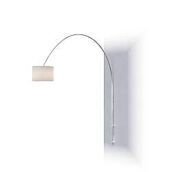 Piantana Contemporanea Turning Metallo Cromo Tessuto Bianco 1 Luce E27