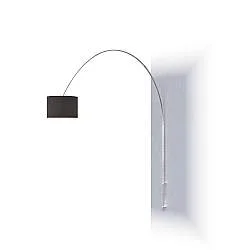 Piantana Contemporanea Turning Metallo Cromo Tessuto Nero 1 Luce E27