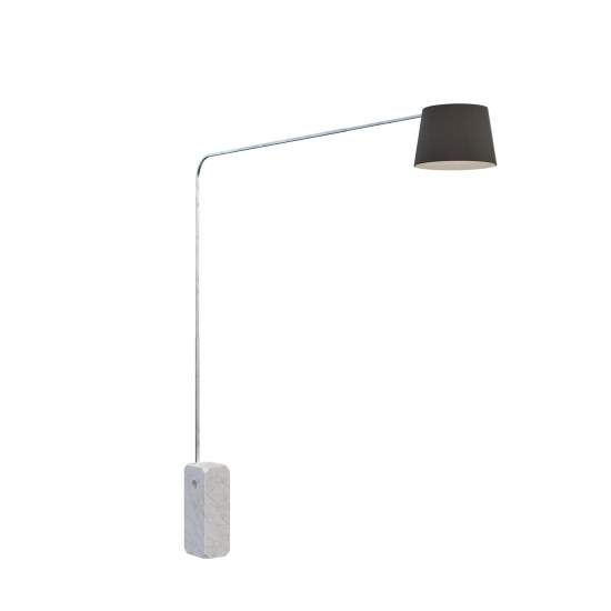 Piantana Contemporanea Corner Marmo Bianco Diffusore Tessuto Nero 1 Luce E27 1189_B1-CON