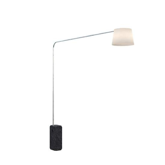 Piantana Contemporanea Corner Marmo Nero Diffusore Tessuto Bianco 1 Luce E27 1189_B2-COB