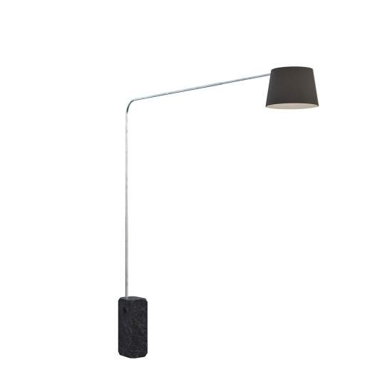 Piantana Contemporanea Corner Marmo Nero Diffusore Tessuto Nero 1 Luce E27 1189_B2-CON