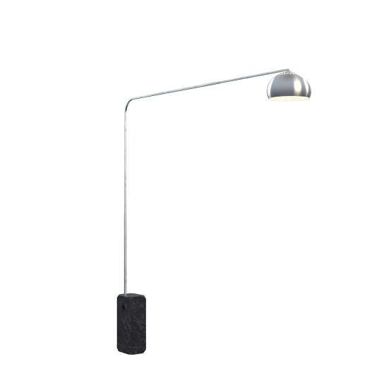 Piantana Contemporanea Corner Marmo Nero Metallo Cromo 1 Luce E27 1189_B2-CUP
