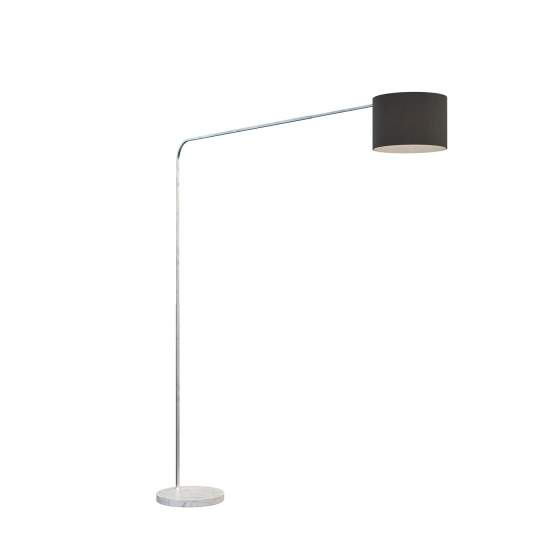 Piantana Contemporanea Corner Marmo Basso Bianco Tessuto Nero 1 Luce E27 1189_B3-CIN