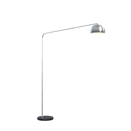 Piantana Contemporanea Corner Marmo Basso Nero Metallo Cromo 1 Luce E27 1189_B4-CUP
