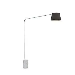 Piantana Contemporanea Corner Marmo Alto Bianco Diffusore Nero 1 Luce E27