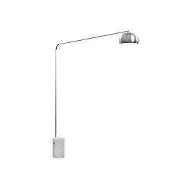Piantana Contemporanea Corner Marmo Alto Bianco Metallo Cromo 1 Luce E27