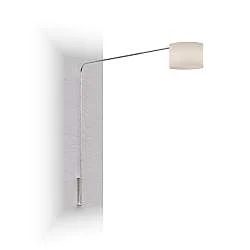 Piantana Contemporanea Corner Metallo Cromo Tessuto Bianco 1 Luce E27