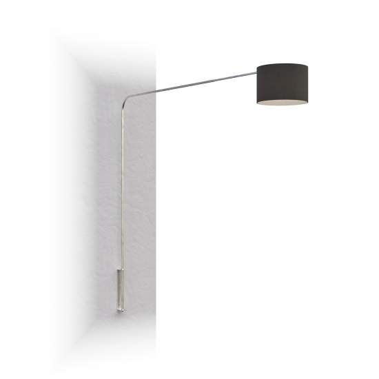 Piantana Contemporanea Corner Metallo Cromo Tessuto Nero 1 Luce E27 1189_B7-CIN