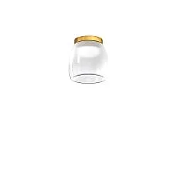 Abatjour Contemporaneo Drum Metallo Oro Vetro Bianco 1 Luce Led 6W Calda