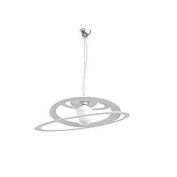 Sospensione Industrial-Minimal Bungee Metallo Bianco 1 Luce E27 D50Cm