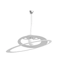 Sospensione Industrial-Minimal Bungee Metallo Bianco 1 Luce E27 D70Cm