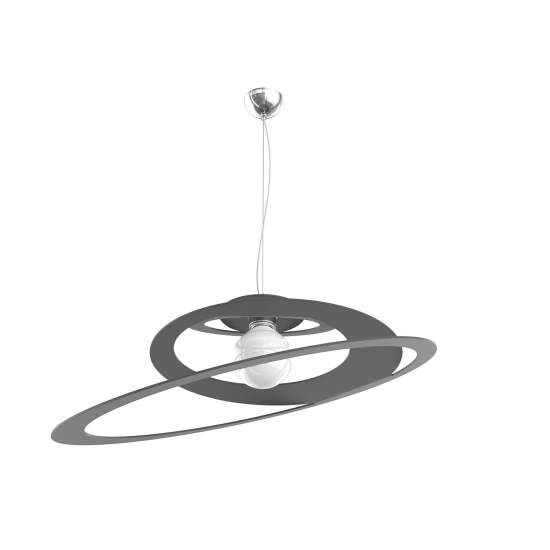 Sospensione Industrial-Minimal Bungee Metallo Antracite 1 Luce E27 D70Cm 1197_S70-GA