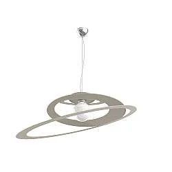 Sospensione Industrial-Minimal Bungee Metallo Sabbia 1 Luce E27 D70Cm
