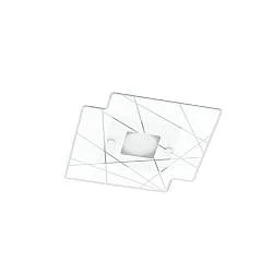 Plafoniera Contemporanea Focus Metallo Bianco Vetro 1 Luce Gx53